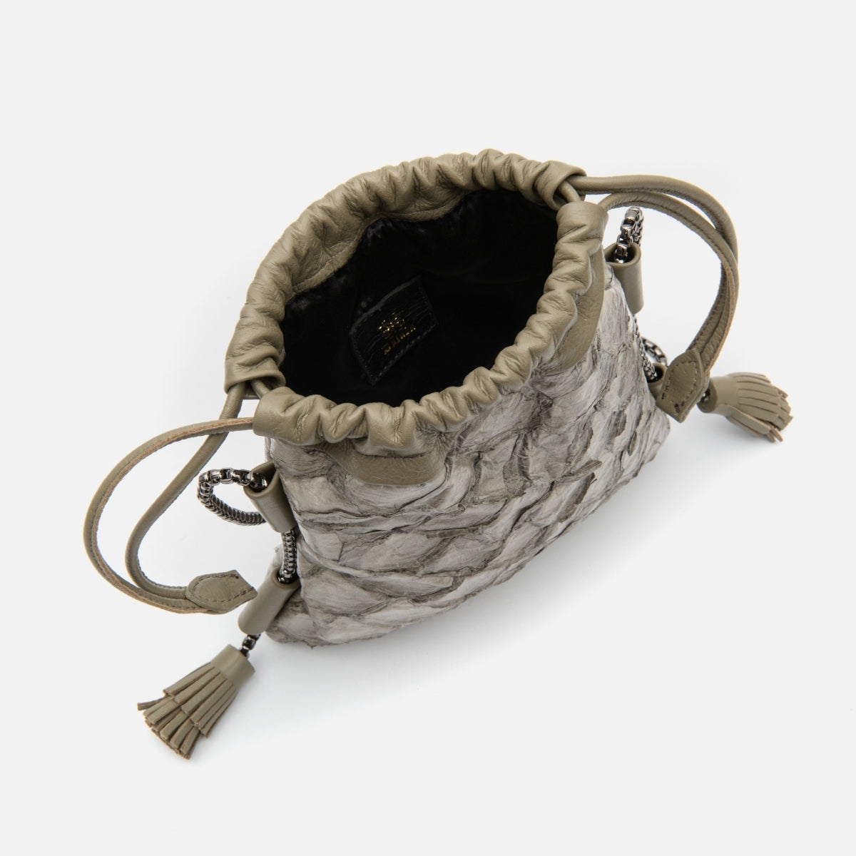 Bagphone em Couro Pirarucu Cinza