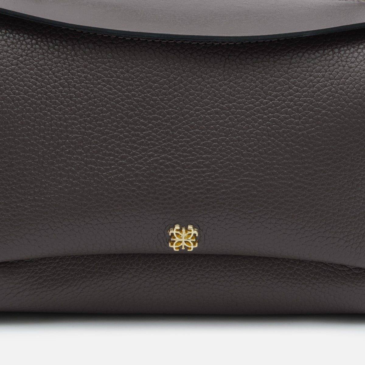 Bolsa Sil M em Couro Grafite