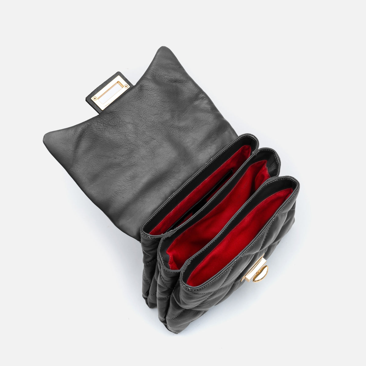 Bolsa Iza em Couro Preto