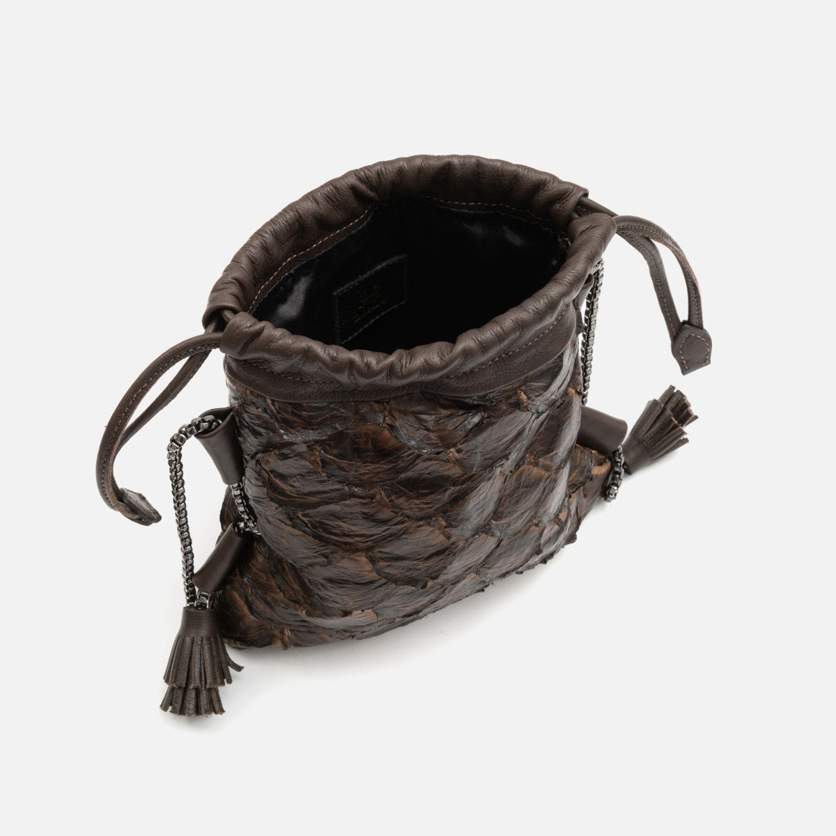 Bagphone em Couro Pirarucu Café