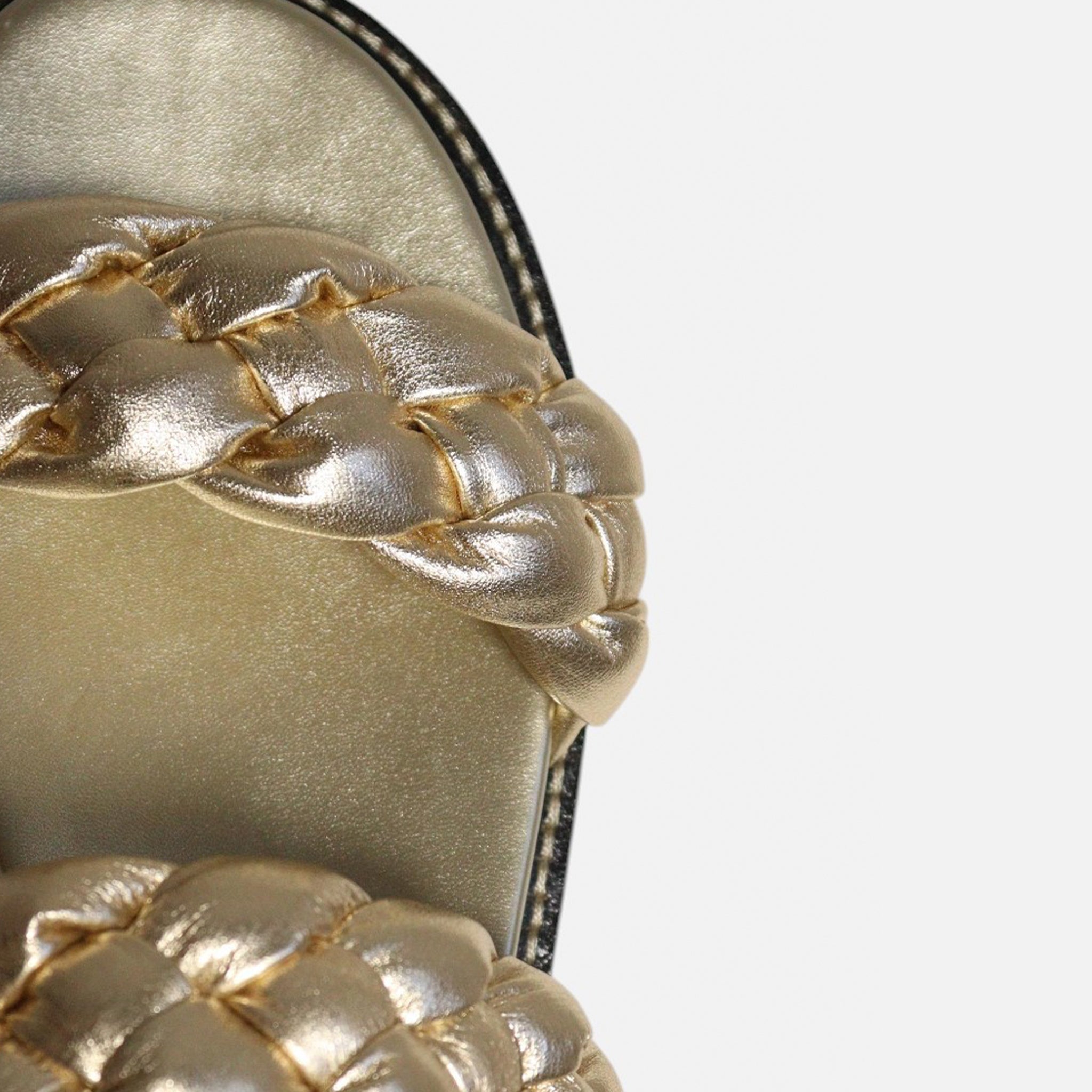 Birken Tranças Pillow em Couro Ouro Light
