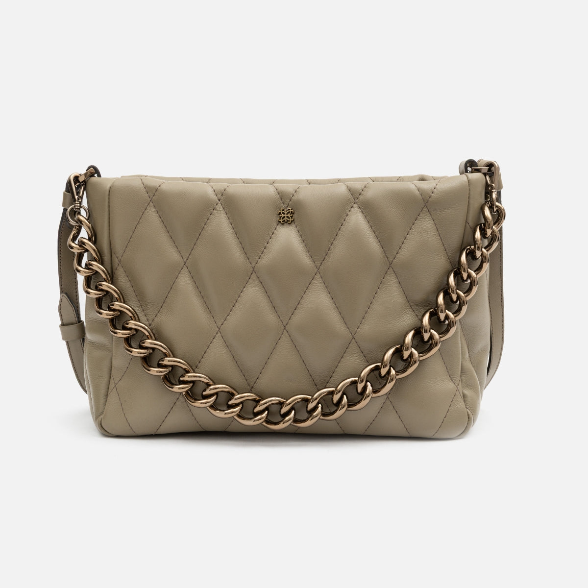 Bolsa Helô M em Couro Khaki