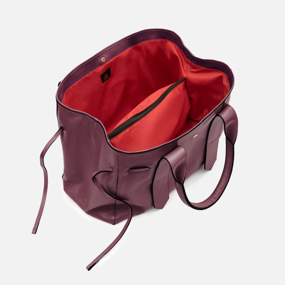 Bolsa Bianca com forro em Couro Cabernet
