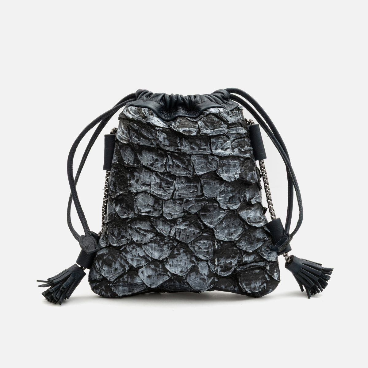 Bagphone em Couro Pirarucu Prata