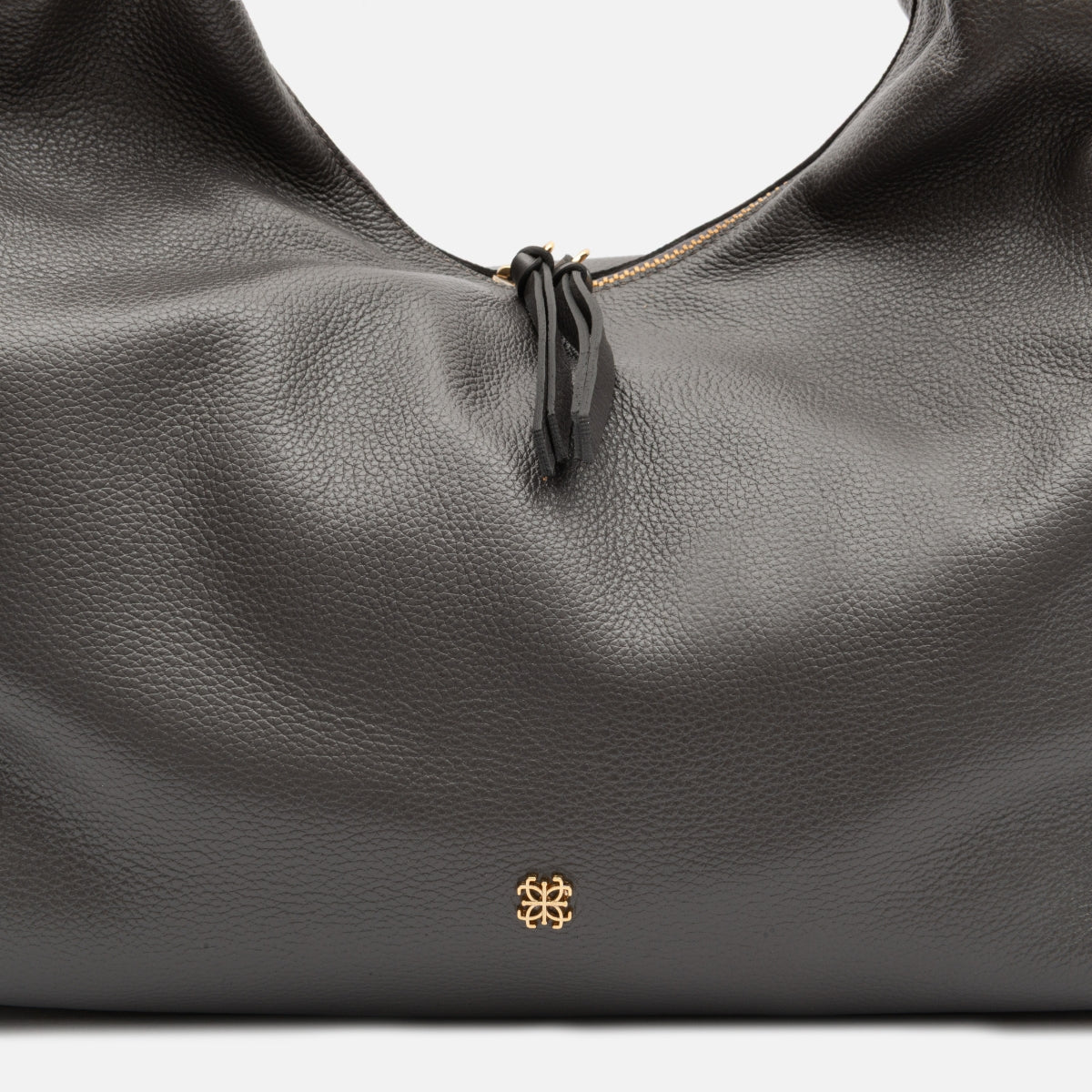 Bolsa Cleo hobo em couro grafite