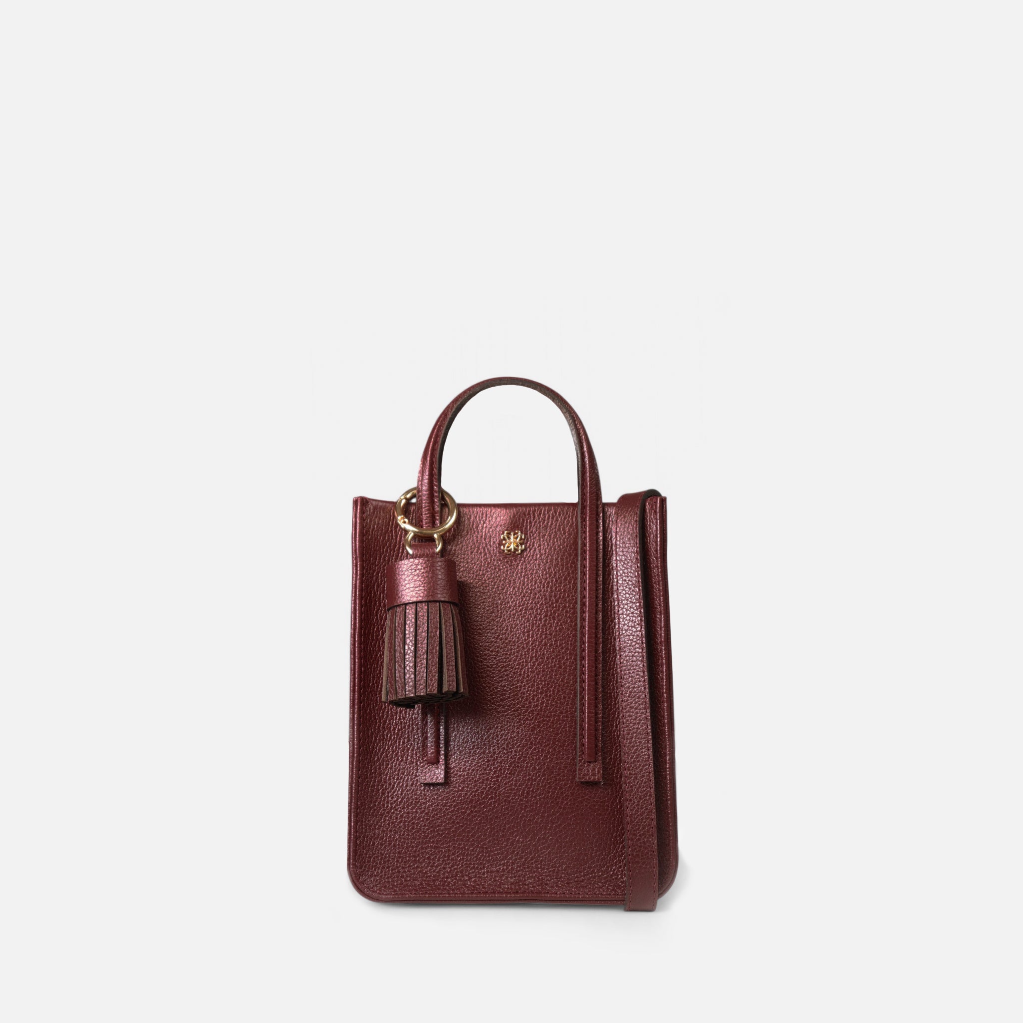 Bolsa Ana P em Couro Cabernet