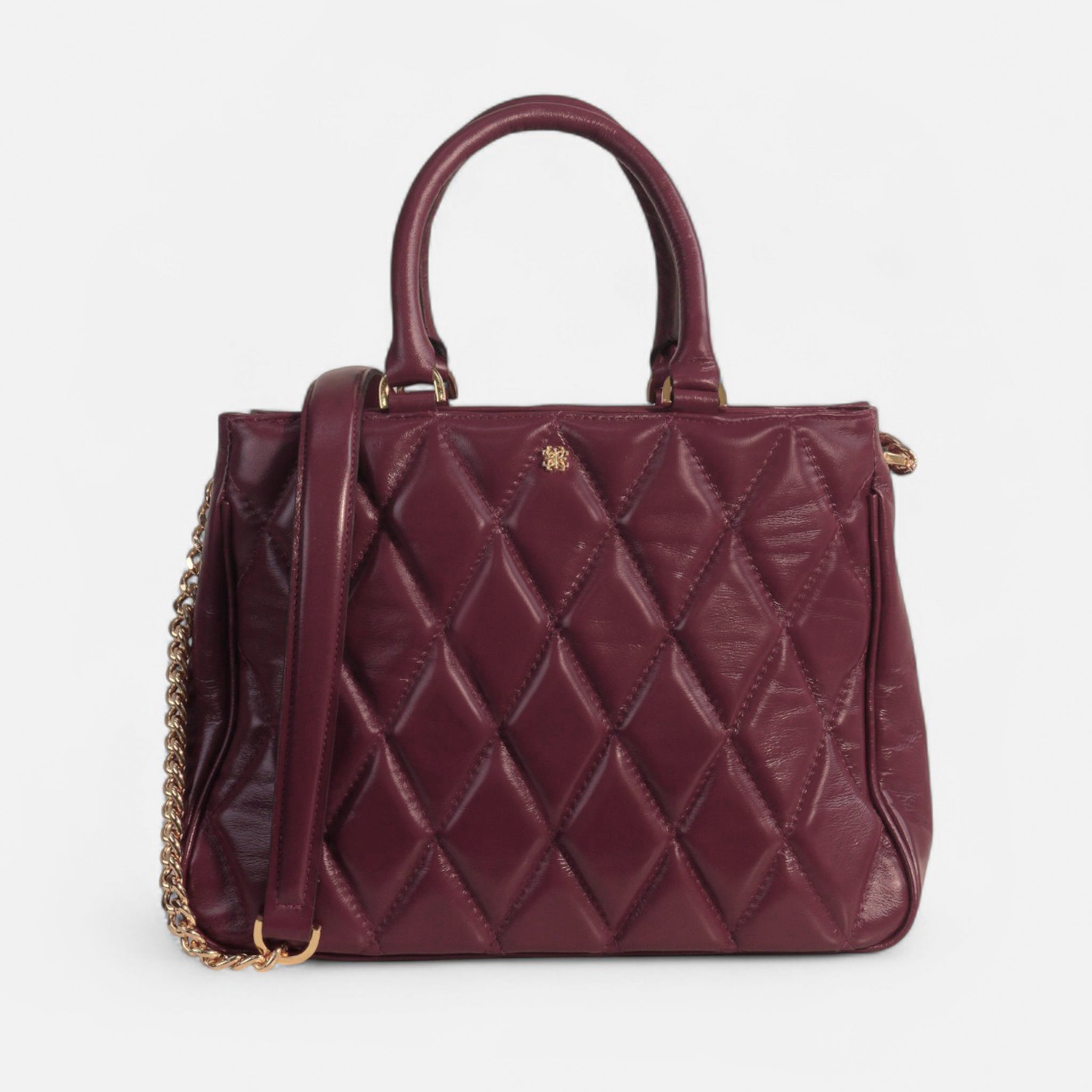 Bolsa Antonia em Couro Cabernet