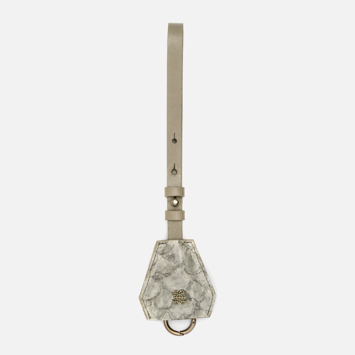Bag Charm Multifuncional em Couro Pirarucu Cinza - Balaia