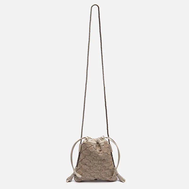 Bagphone em Couro Pirarucu Off White - Balaia