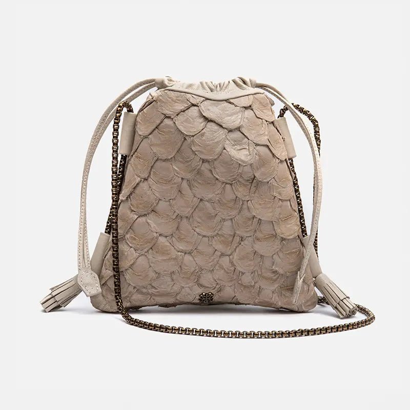 Bagphone em Couro Pirarucu Off White - Balaia