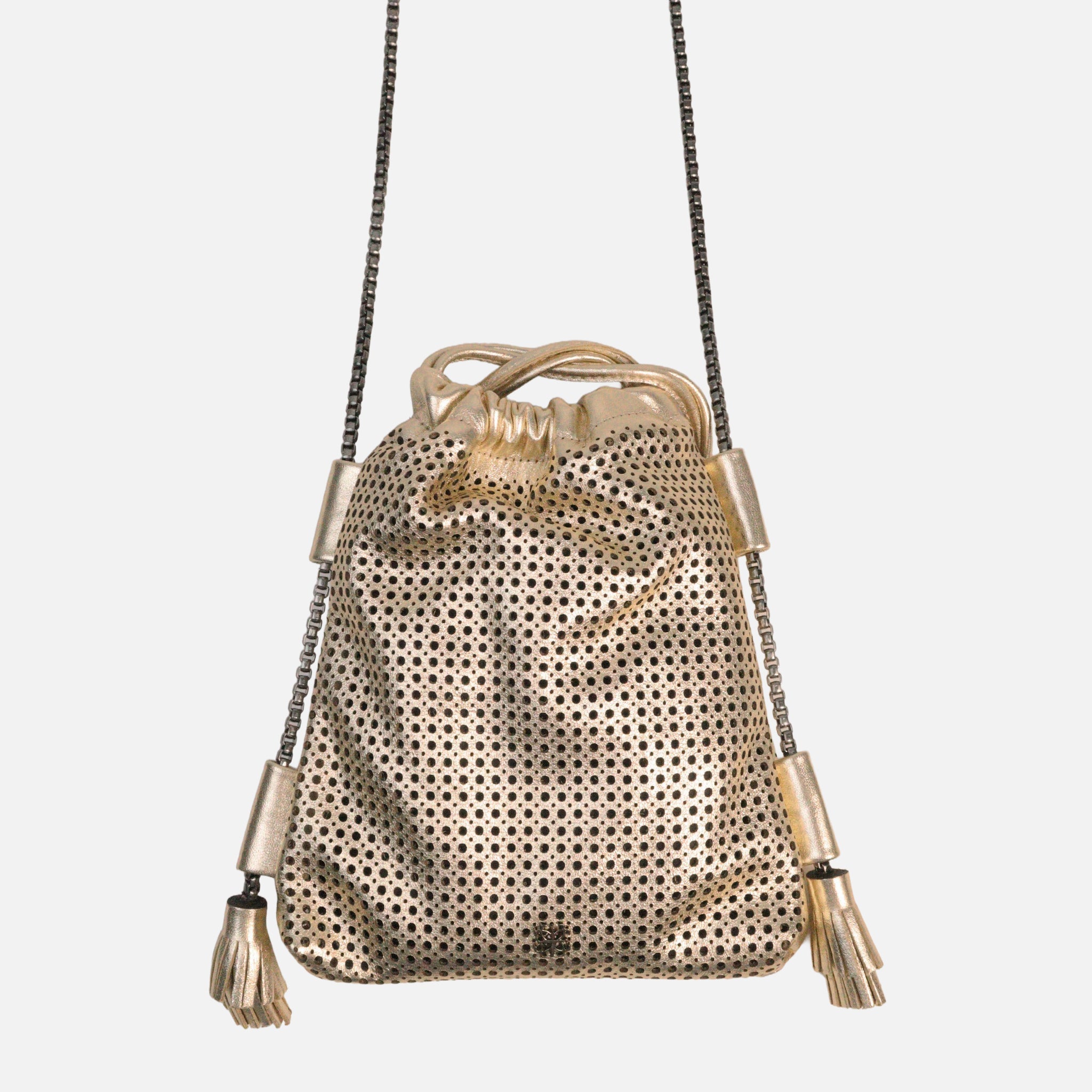Bagphone Furadinha em Couro Ouro Light - Balaia