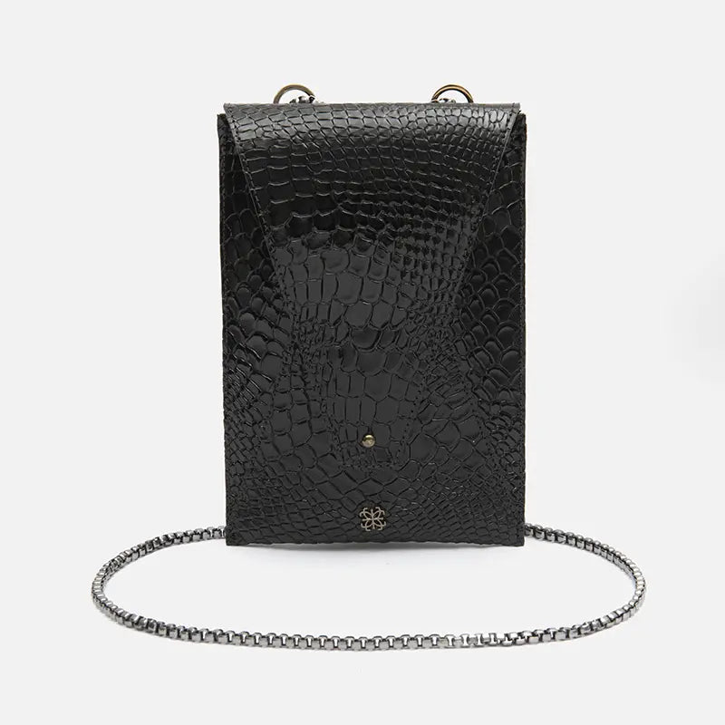 Bagphone Oli em Couro Croco Preto - Balaia