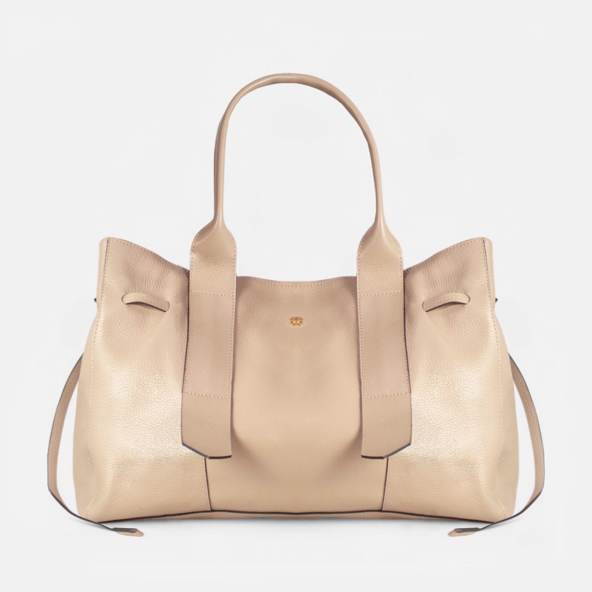 Bolsa Bianca com forro em Couro Bege
