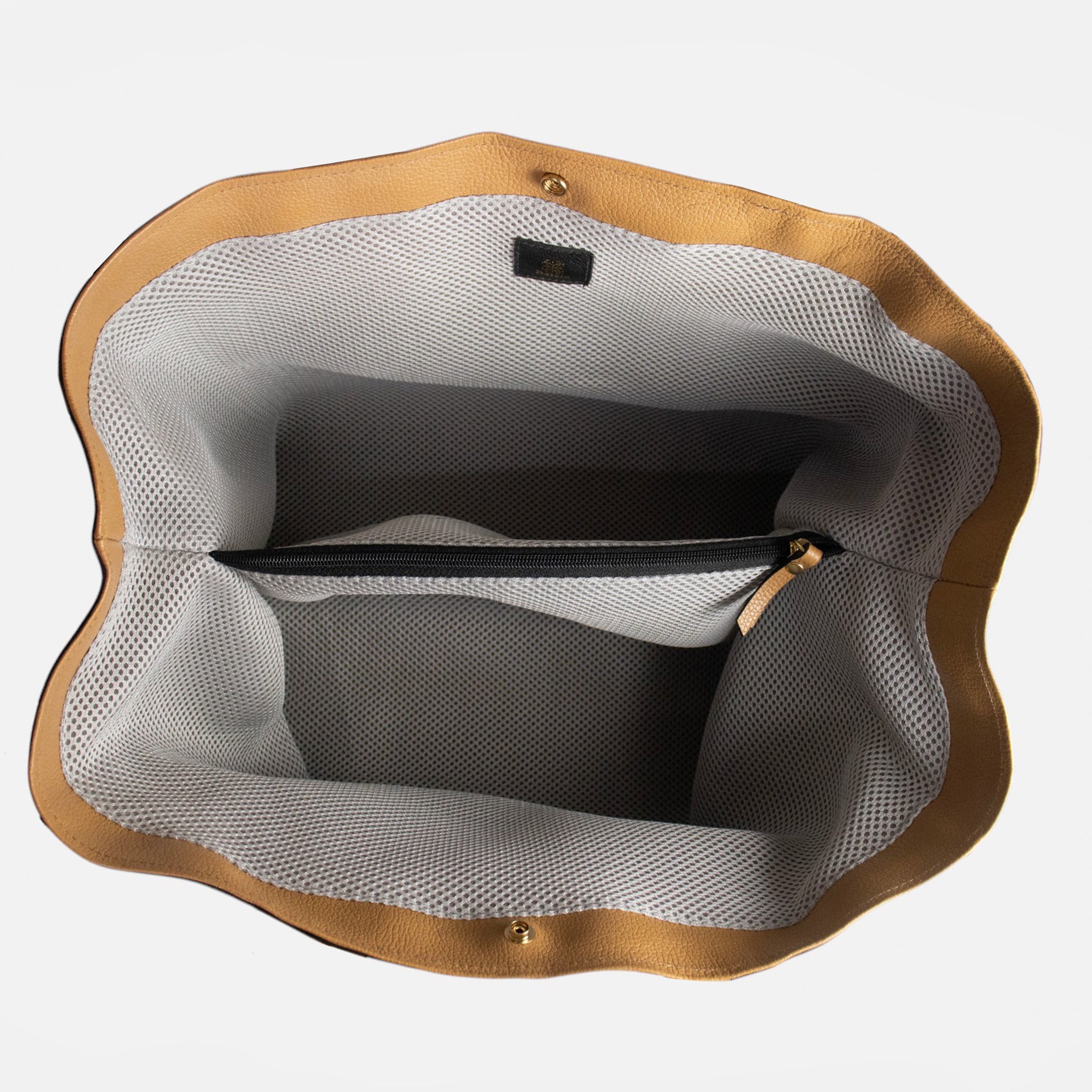 Bolsa Bianca com forro em Couro Pecan