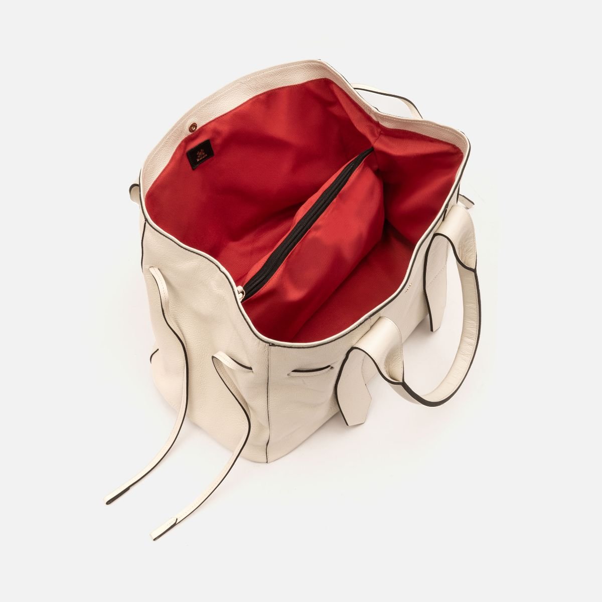 Bolsa Bianca com forro em Couro Off White - Balaia
