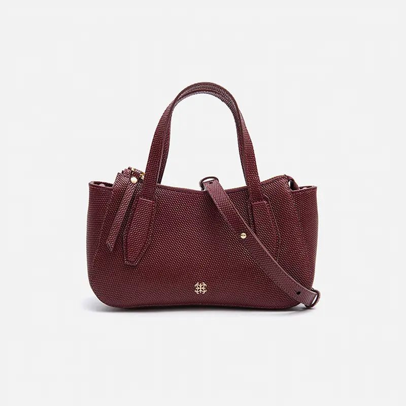 Bolsa Celine Mini em Couro Colméia Wine - Balaia