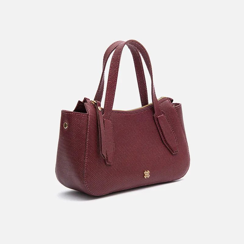 Bolsa Celine Mini em Couro Colméia Wine - Balaia