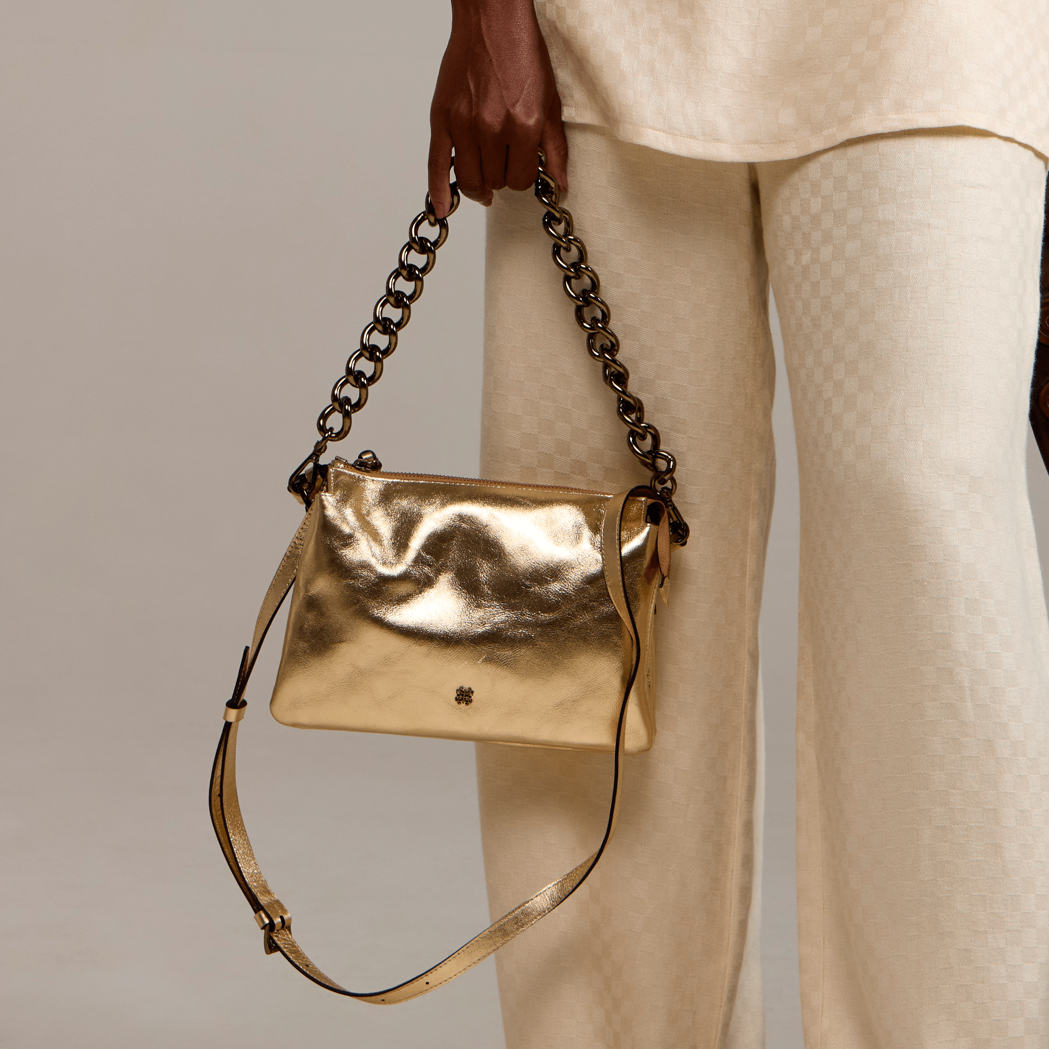 Bolsa Giulia em Couro Ouro Light - Balaia