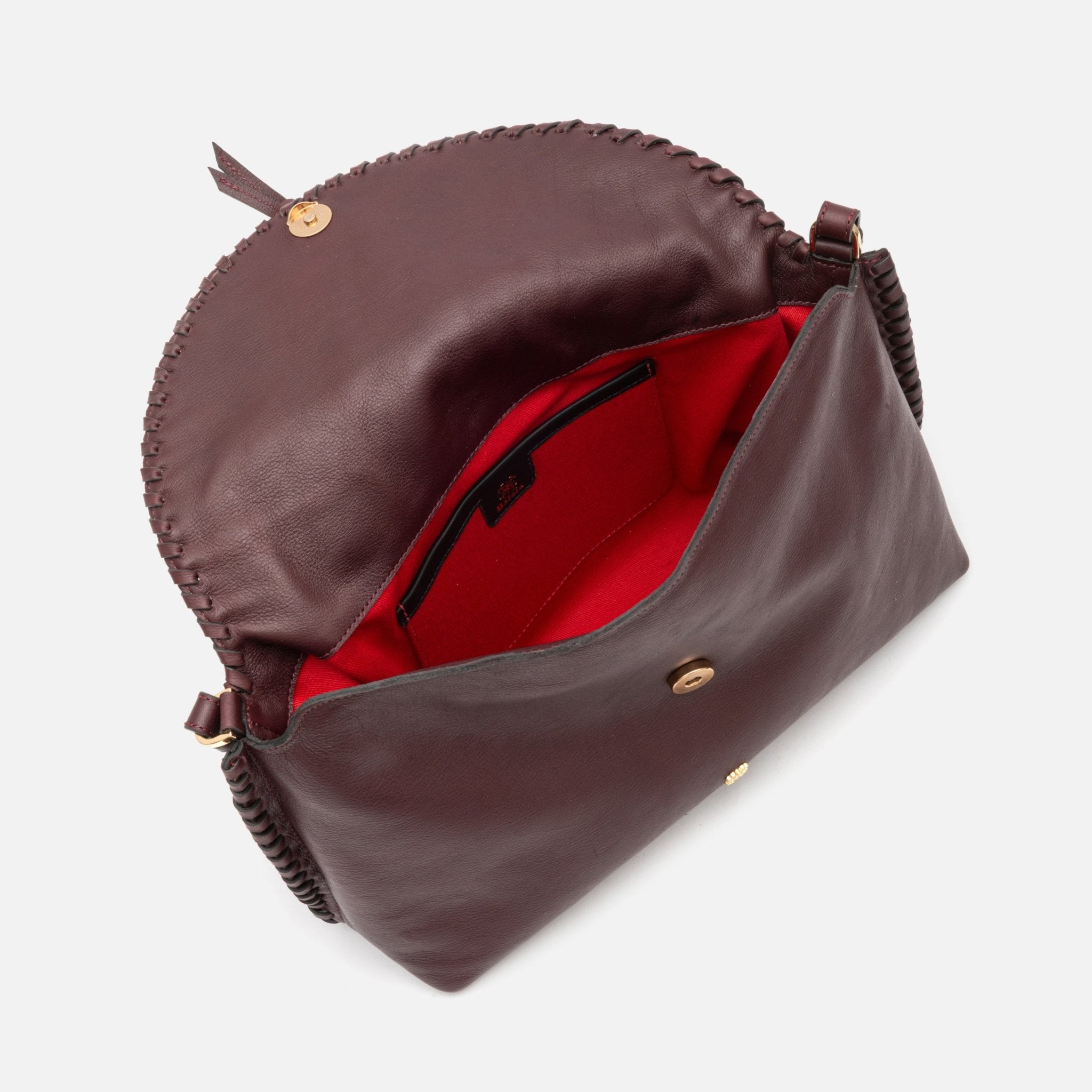 Bolsa Ivy em couro cabernet - Balaia