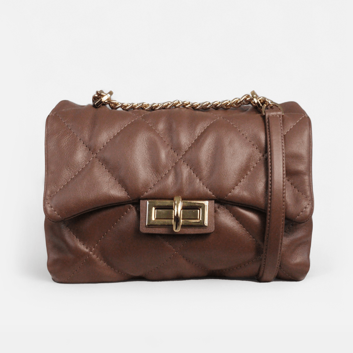Bolsa Iza em Couro Cappuccino - Balaia