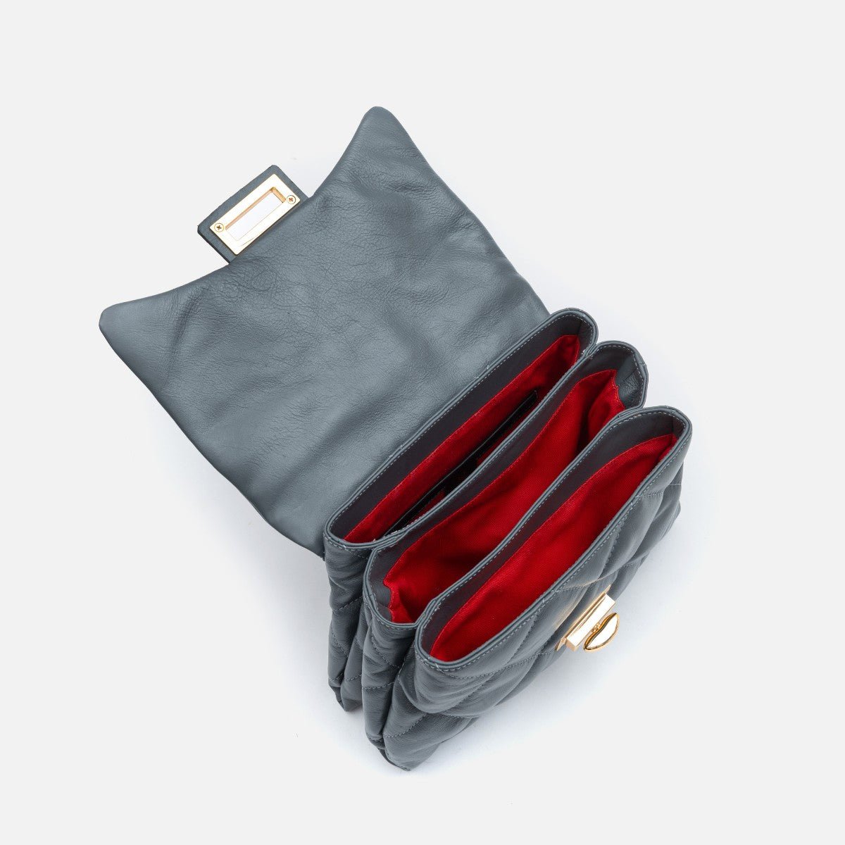 Bolsa Iza em Couro Grafite - Balaia