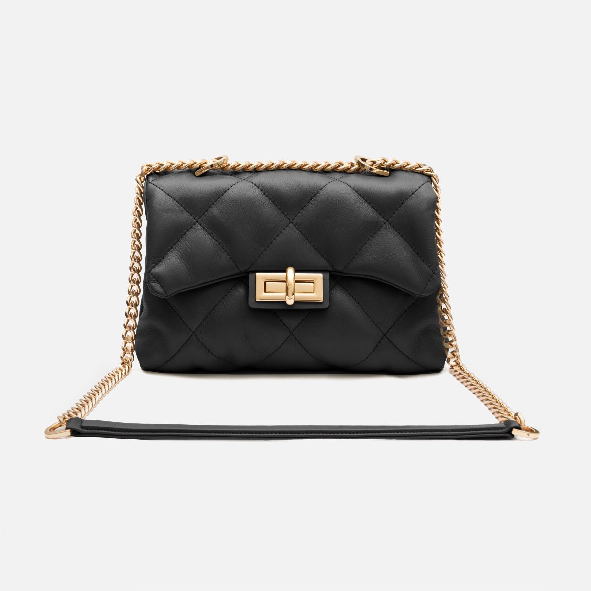 Bolsa Iza em Couro Preto - Balaia
