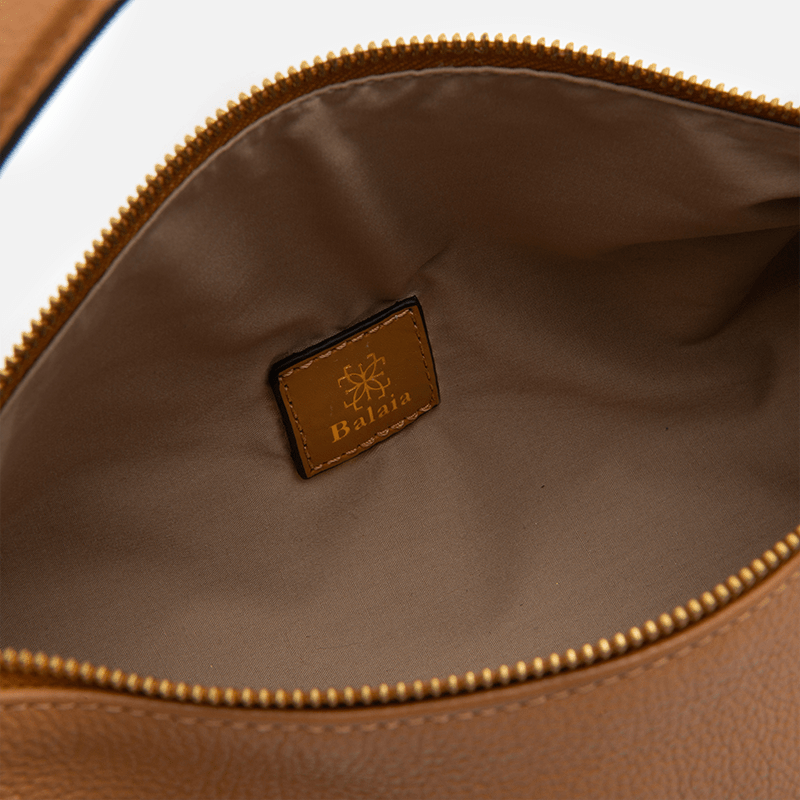 Bolsa Jade Cilíndrica em Couro Carmel - Balaia