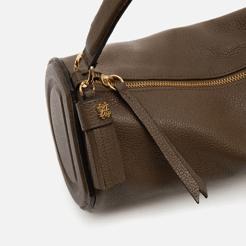 Bolsa Jade Cilíndrica em Couro Taupe - Balaia