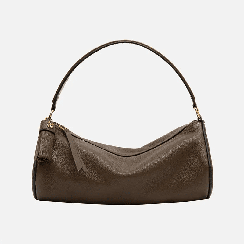 Bolsa Jade Cilíndrica em Couro Taupe - Balaia