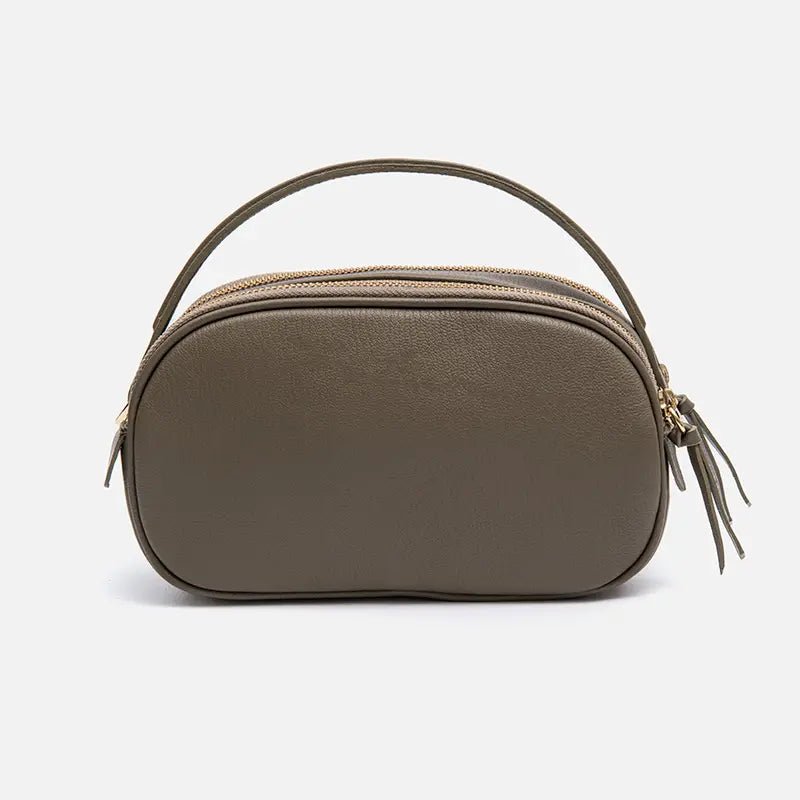 Bolsa Lívia em Couro Pirarucu Cinza - Balaia