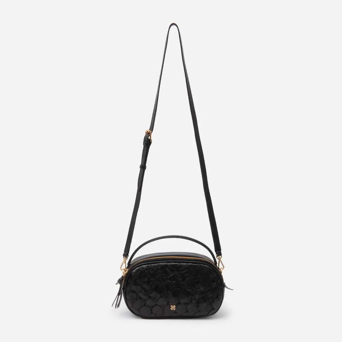 Bolsa Lívia em Couro Pirarucu Preto - Balaia