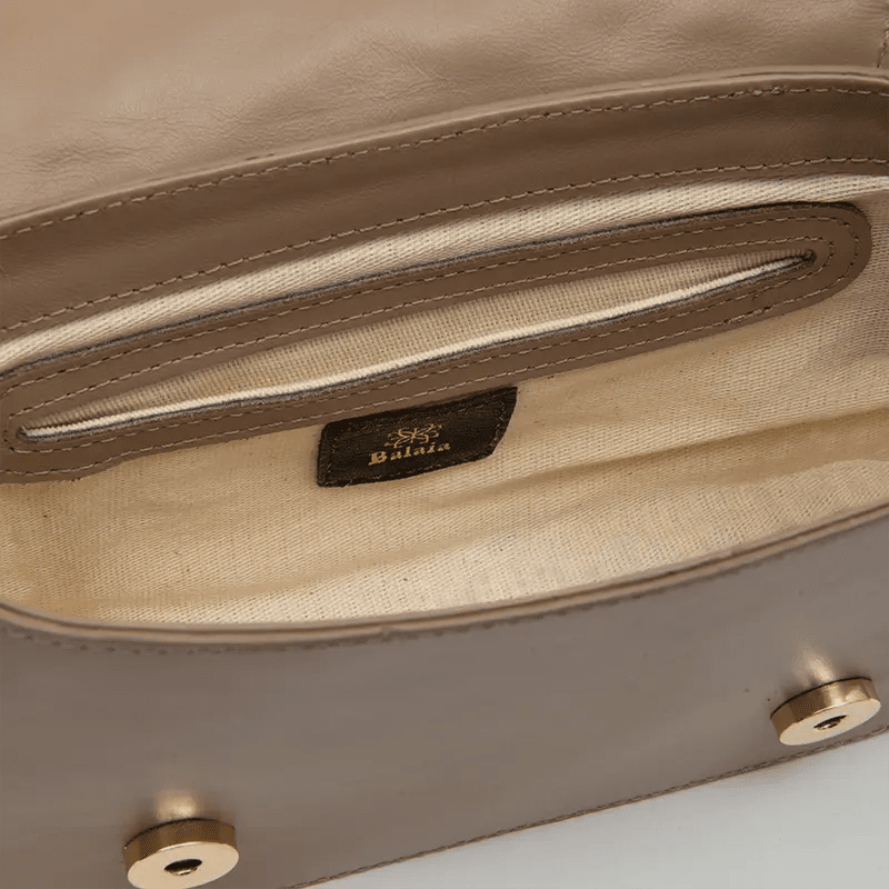 Bolsa Selena em Couro Pirarucu Grigio - Balaia
