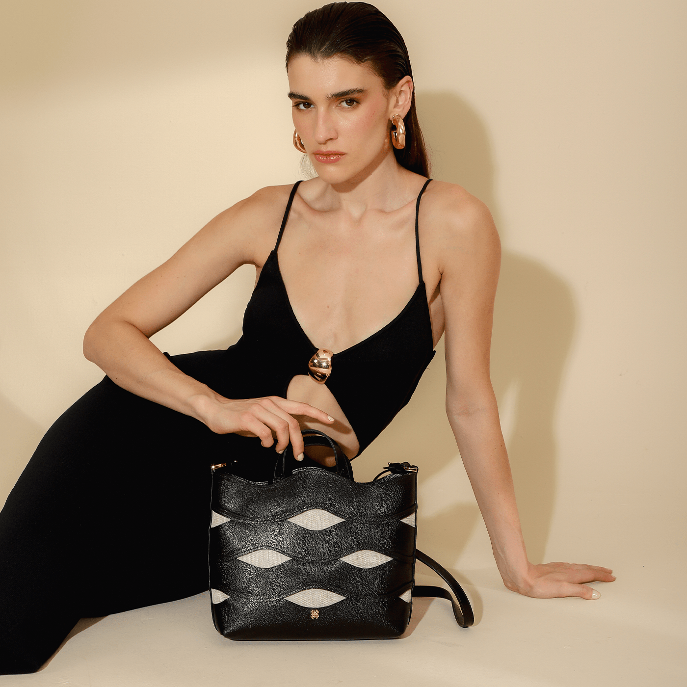 Bolsa Wave em Couro Preto - Balaia
