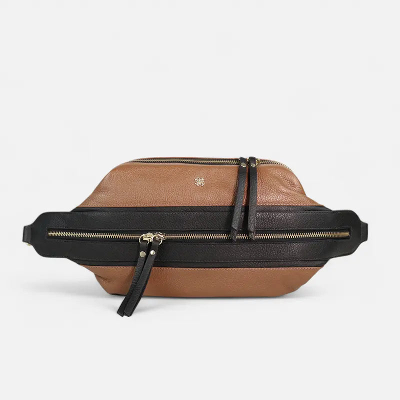 Bolsa Amélie em Couro Sela e Preto