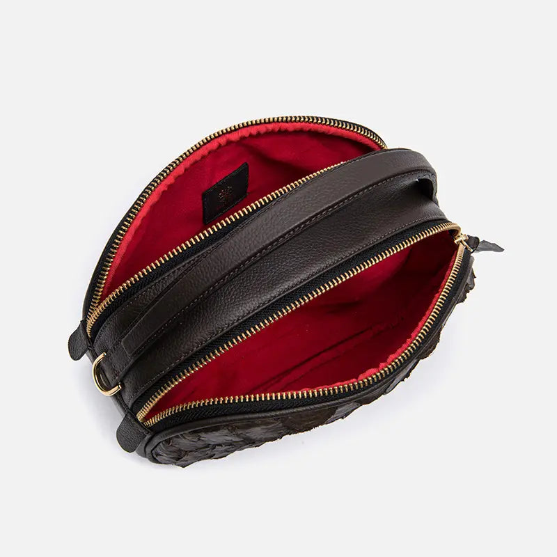 Bolsa Lívia em Couro Pirarucu Café