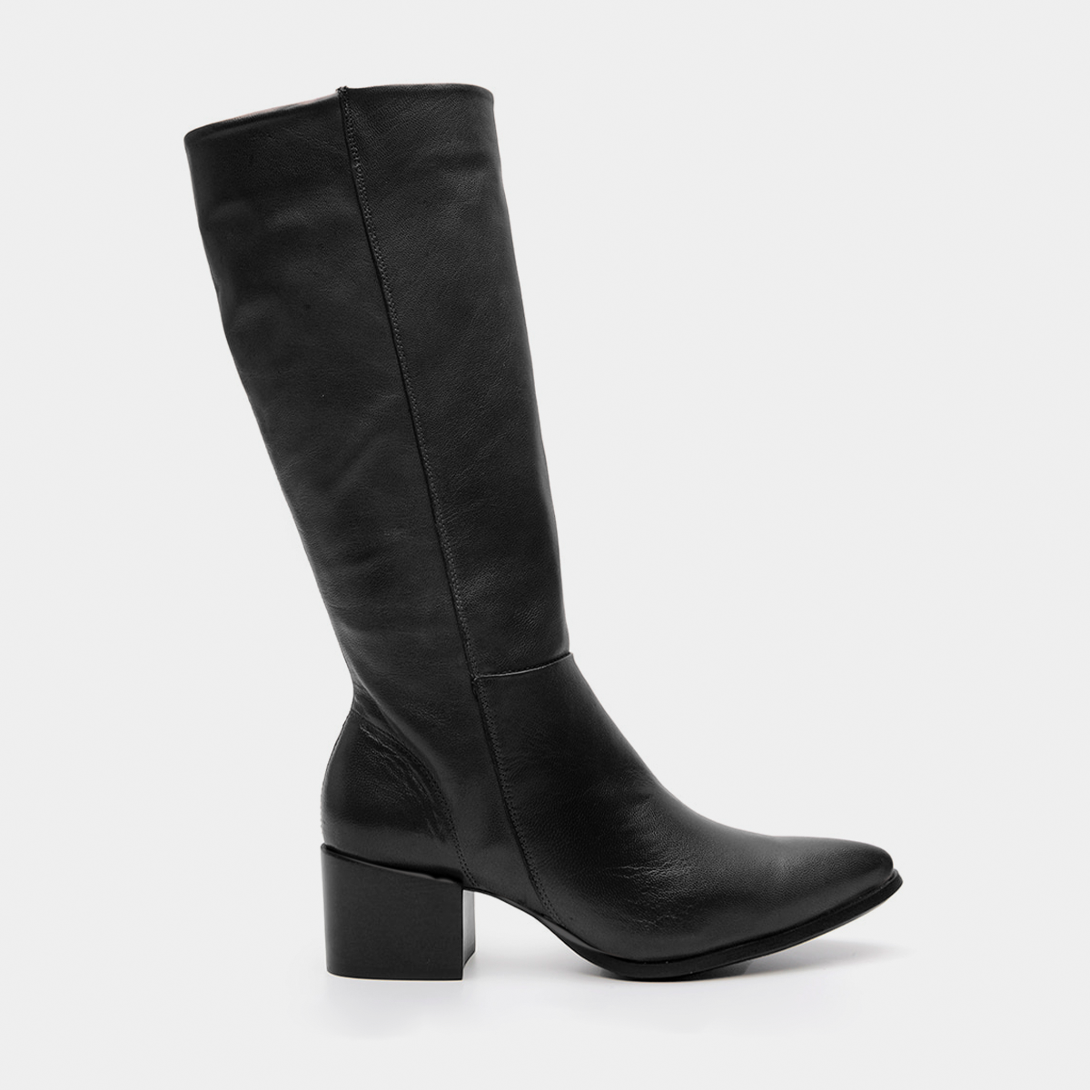 Bota cano alto couro preto