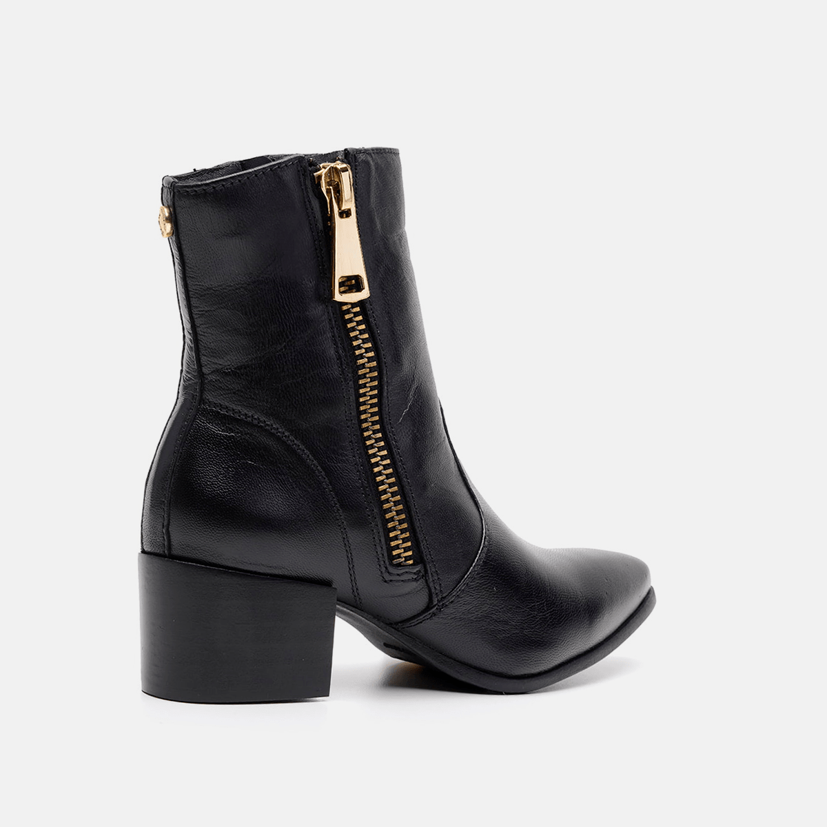 Bota com zíper couro preto - Balaia