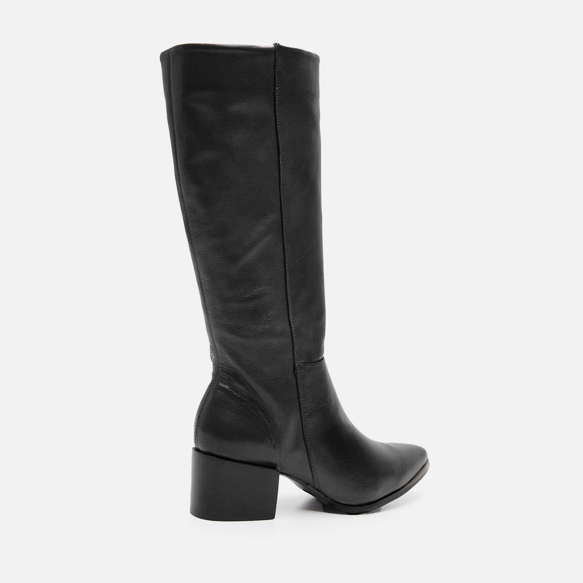 Bota cano alto couro preto