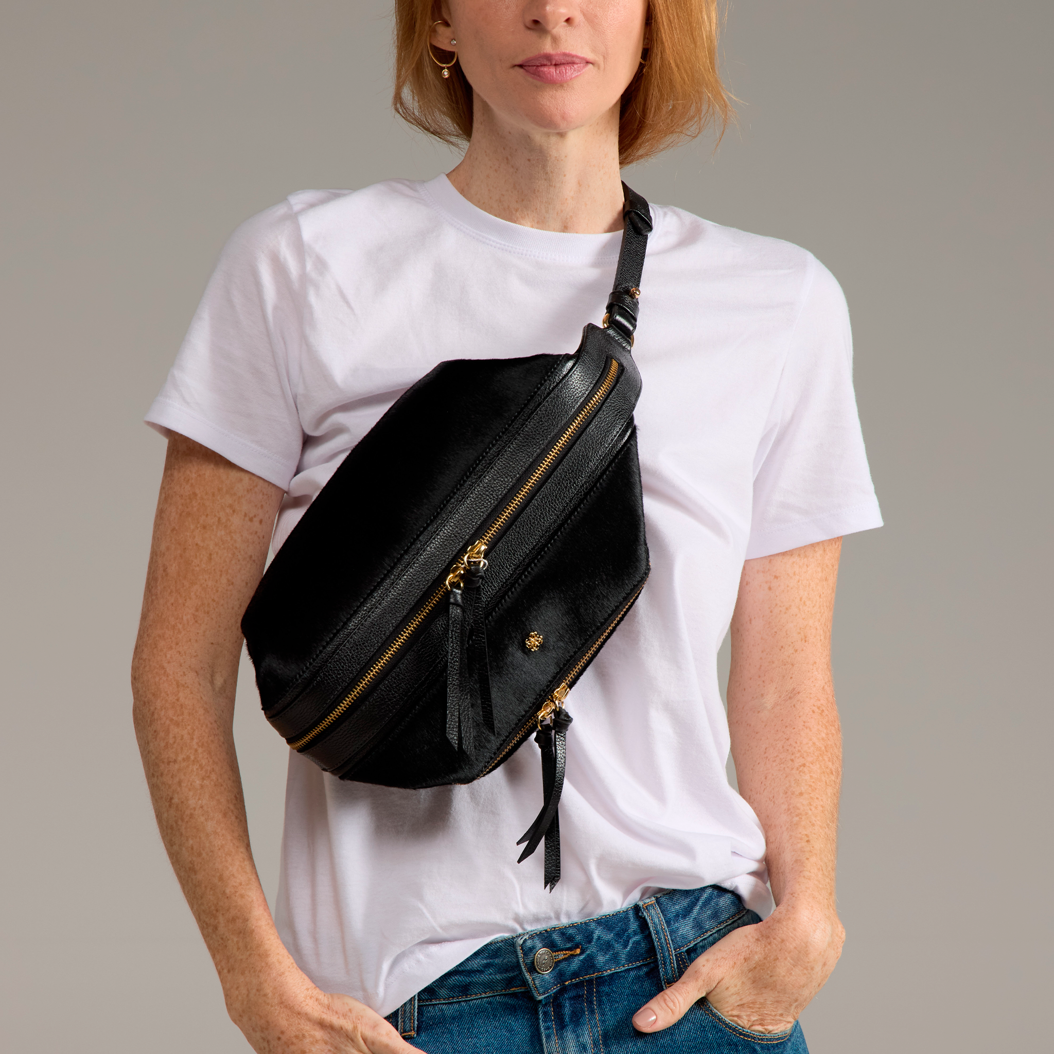 Bolsa Amélie em Couro Animal Preto