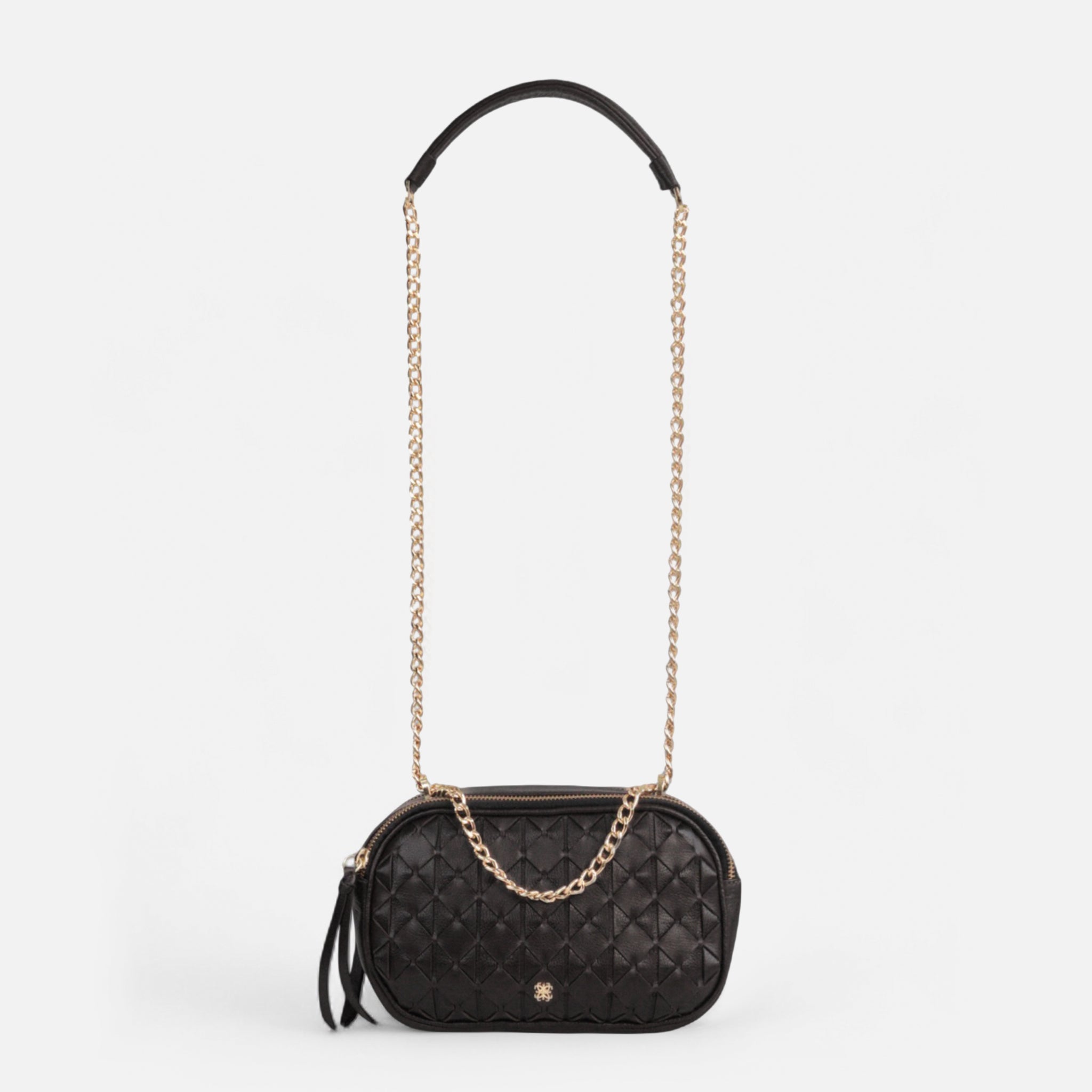 Bolsa Duda em Couro Preto