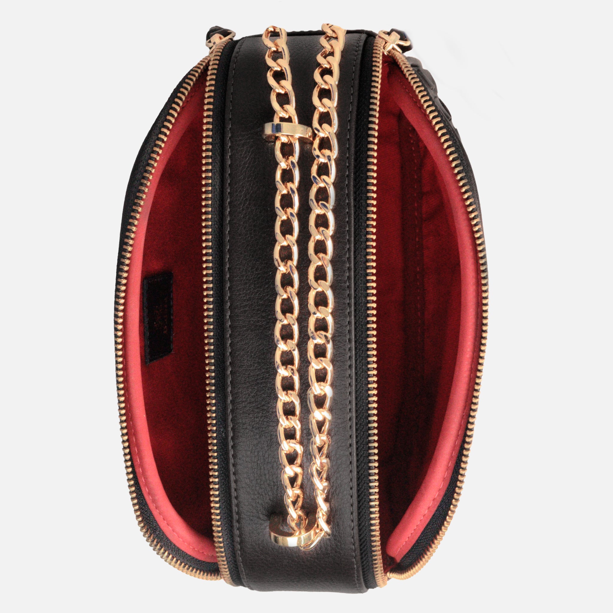 Bolsa Duda em Couro Preto