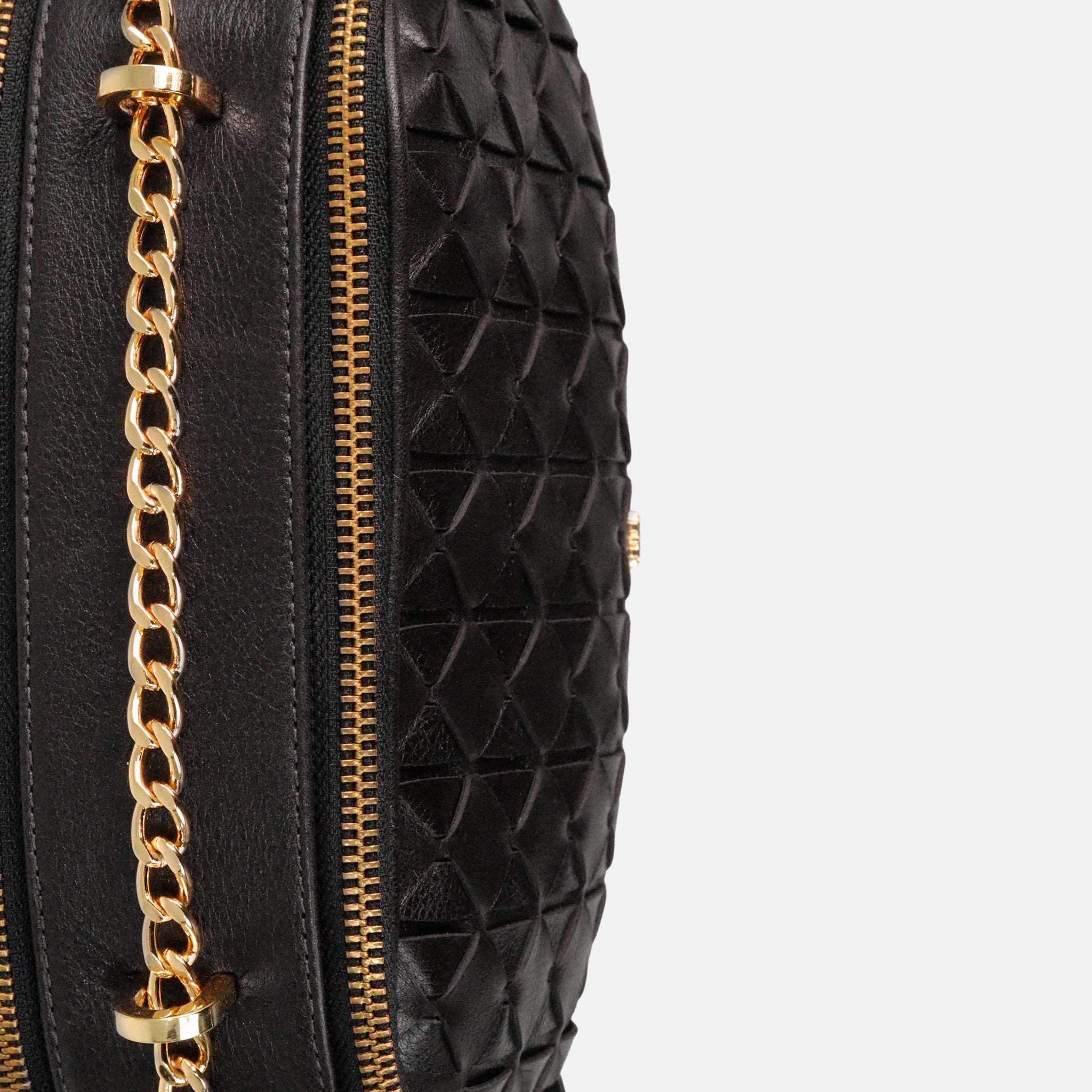 Bolsa Duda em Couro Preto