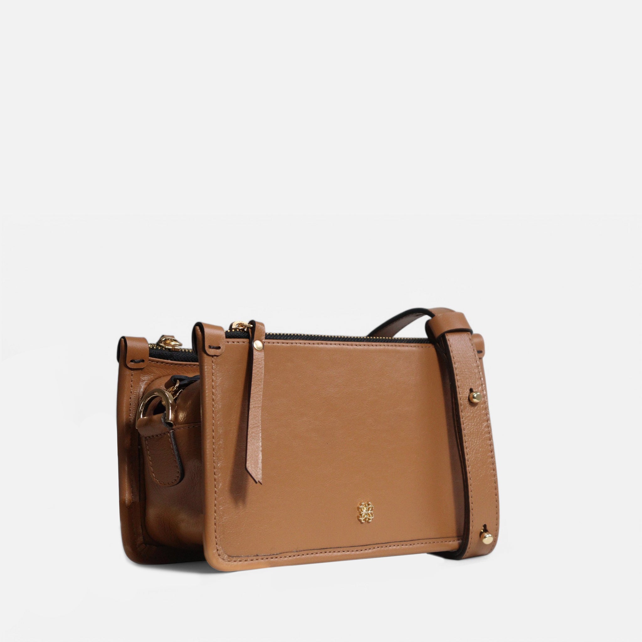 Bolsa Elisa P em couro Carmel