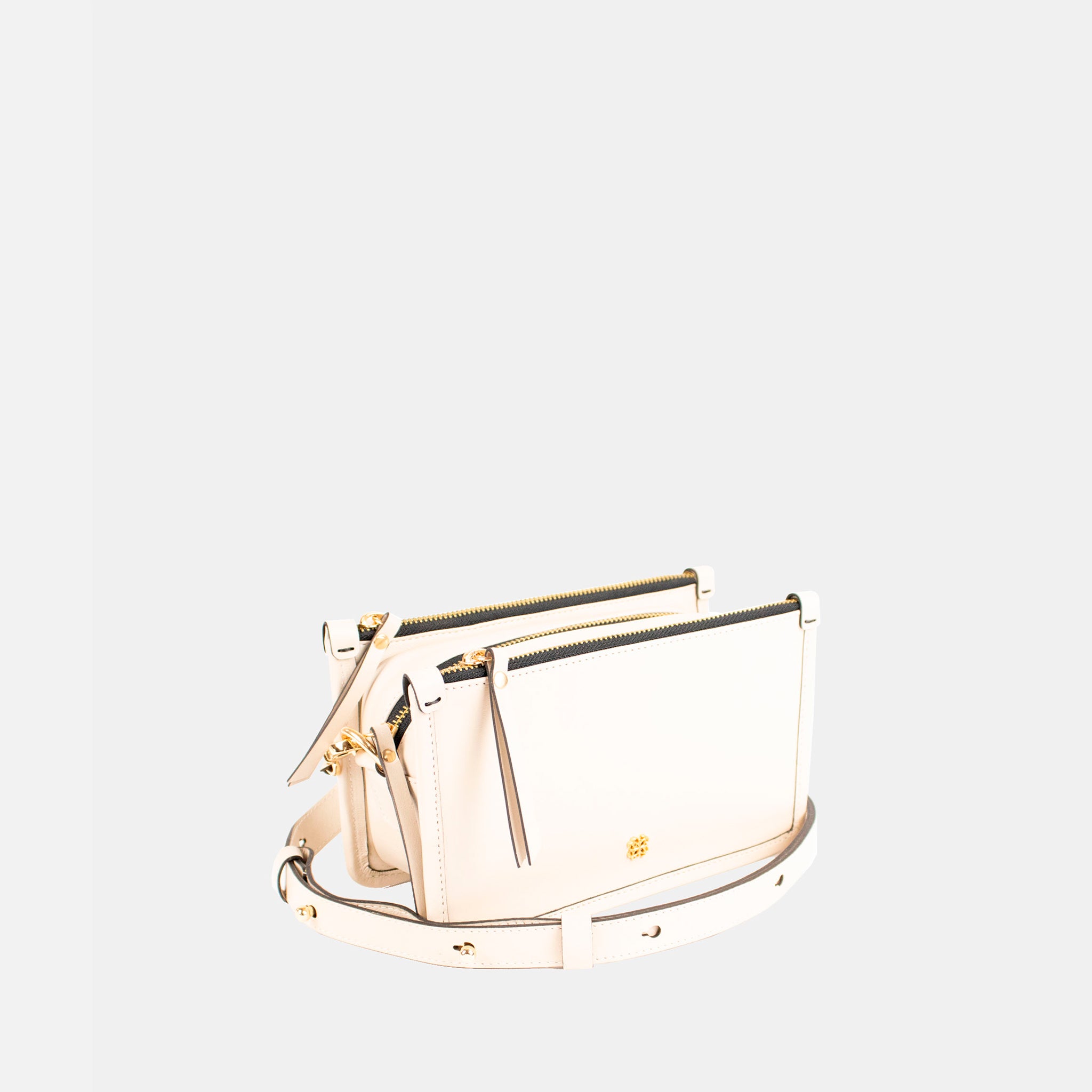 Bolsa Elisa P em couro Off White