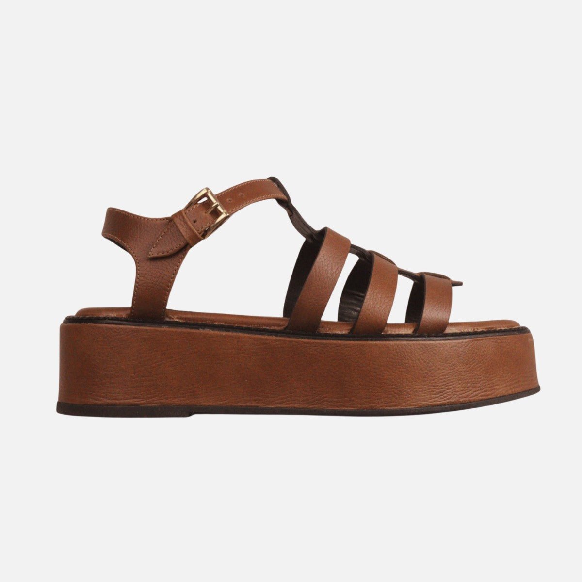 Flatform Fisherman em Couro Carmel - Balaia