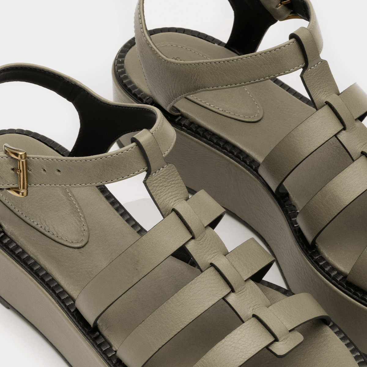 Flatform Fisherman em Couro Khaki - Balaia
