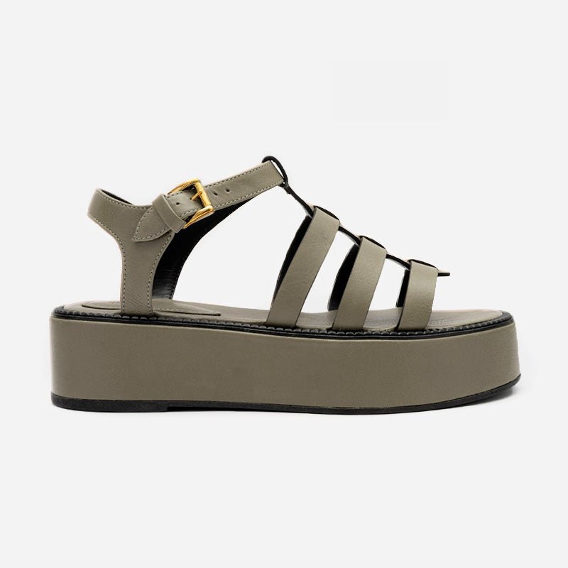 Flatform Fisherman em Couro Khaki - Balaia