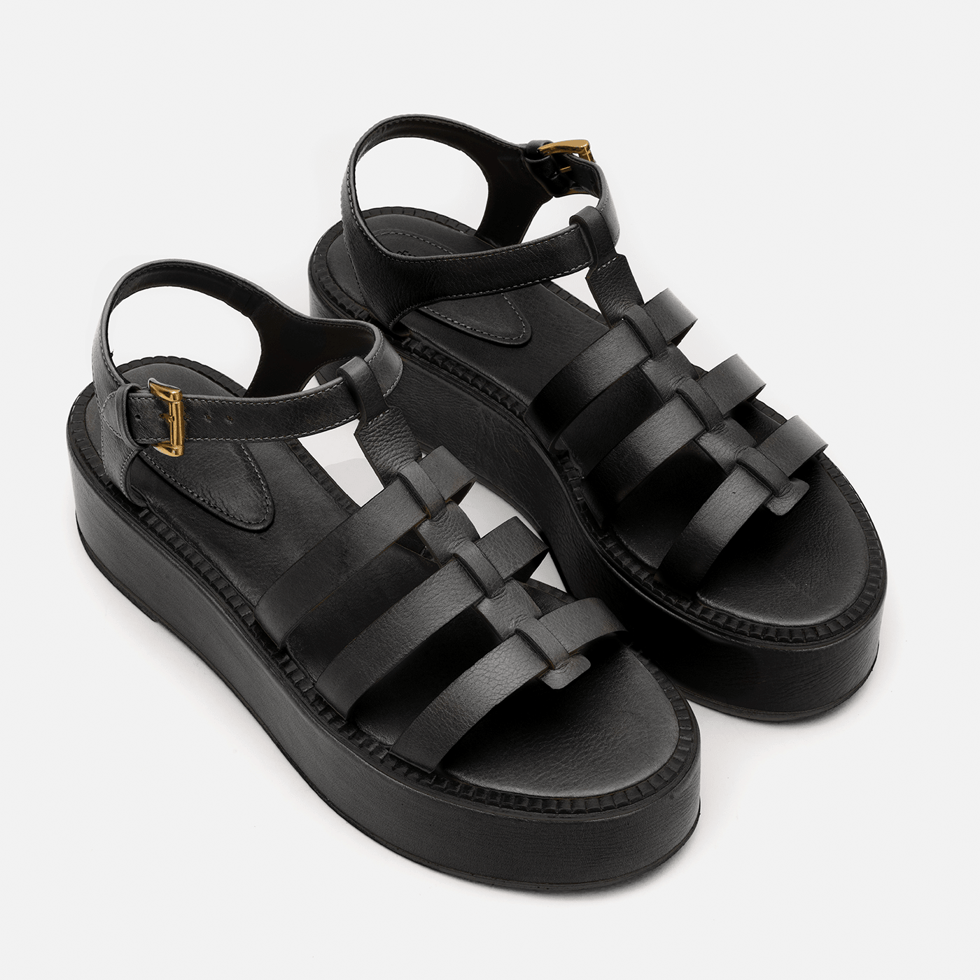 Flatform Fisherman em Couro Preto - Balaia