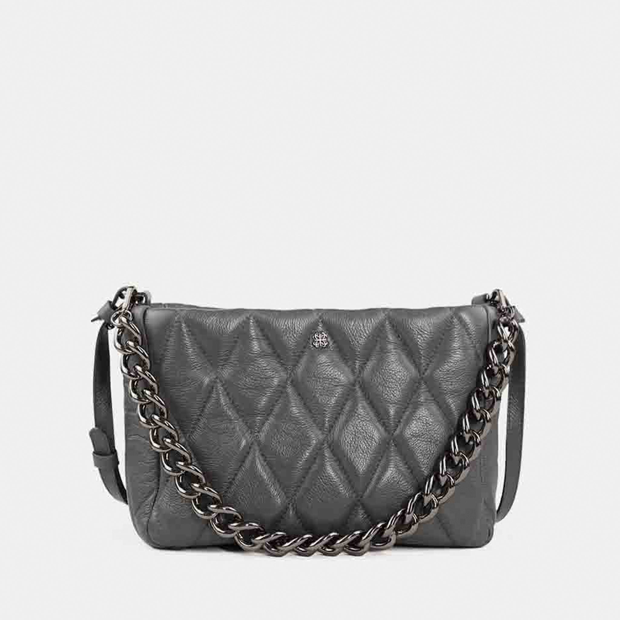 Bolsa Helô M em Couro Cimento