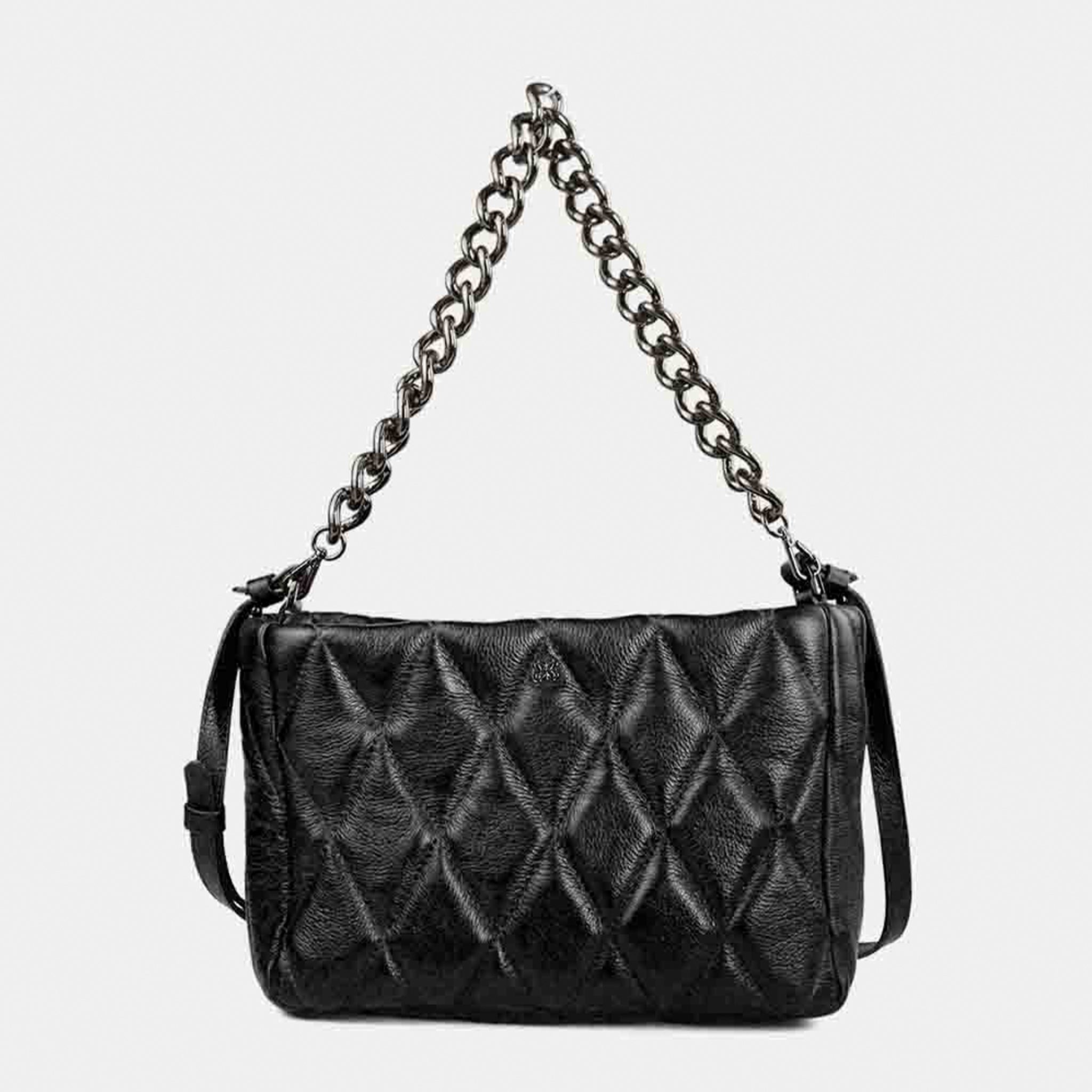 Bolsa Helô M em Couro Preto